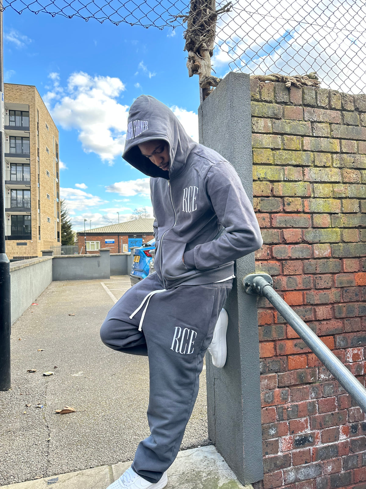 RCE 'Money' Acid Wash Tracksuit - Grey